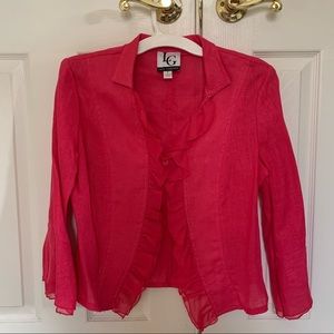 Hot Pink Linen/Chiffon Jacket